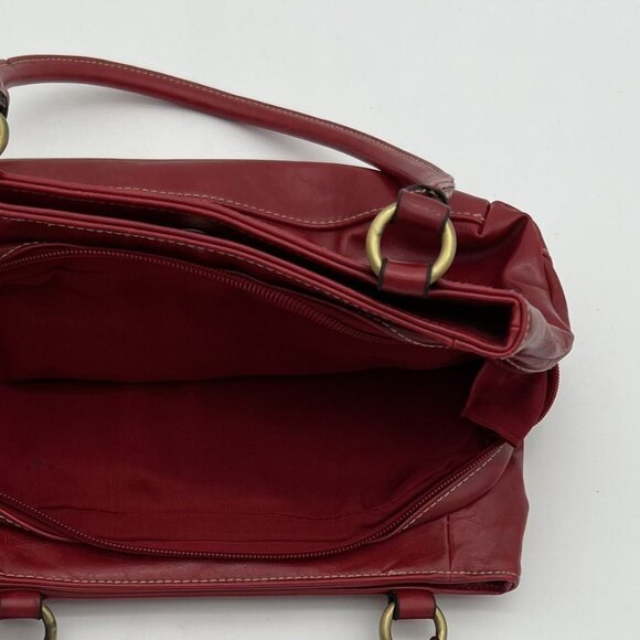 Rosetti Red Faux Leather Shoulder Bag 12"x8" With Dual Handles & Front Pockets - Picture 3 of 3